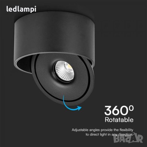 LED Луна COB 30W Открит Монтаж 3в1 Черна, снимка 4 - Лед осветление - 43210387