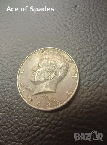 Американски Сребърен Долар Half Dollar 1968 , снимка 2 - Нумизматика и бонистика - 51603305