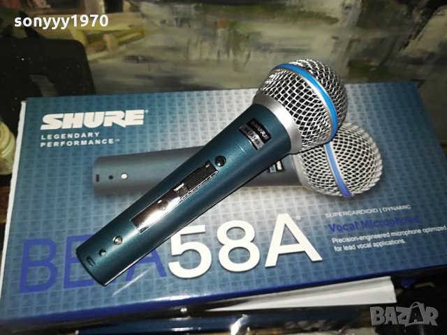 shure beta sm58s-profi microphone-ВОКАЛЕН КОМПЛЕКТ, снимка 3 - Микрофони - 28692716