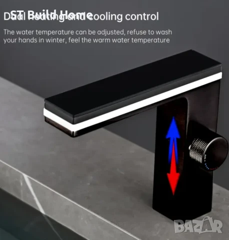 Модерен черен смесител с ДИГИТАЛЕН ДИСПЛЕЙ – Без батерии! Стилен, здрав и умен , снимка 3 - Смесители - 50919826