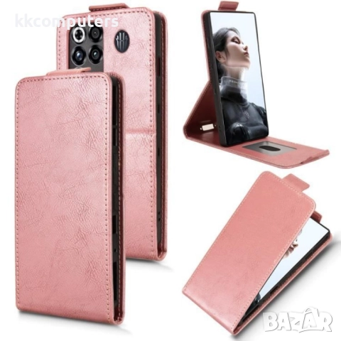 Кожен флип калъф за ZTE nubia RedMagic 11 Pro 5G / 11 Pro+ 5G- Стенд и Холдер за Карти, вкл. Протект, снимка 3 - Калъфи, кейсове - 52482773