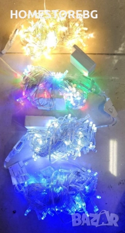 Коледни LED лампички, 100бр лампички/10 метра гирлянд., снимка 3 - Декорация за дома - 52337492
