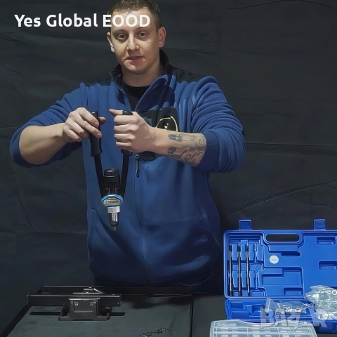 CCLIFE нит гайковерт с 150бр M5–M12 нит гайки комплект за занитване, снимка 8 - Други инструменти - 52320668