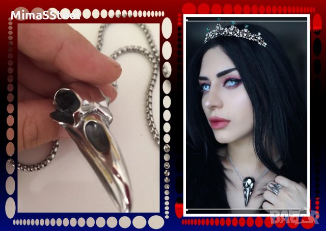 МАСИВНО Колие “Гарванът на Один” стомана S. Steel 316L, снимка 6 - Колиета, медальони, синджири - 27825048