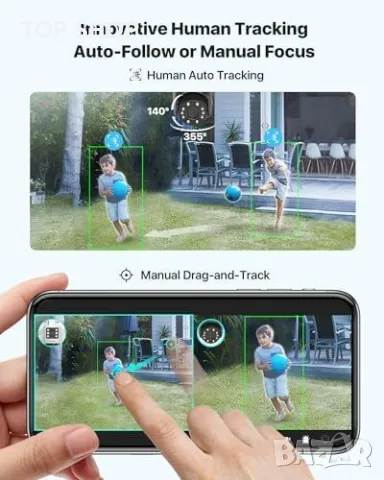 Нова Двойна WiFi Камера 2.5K ZOSI - Ултра HD, AI Детекция, Нощно Видение, снимка 5 - Аналогови камери - 49239189