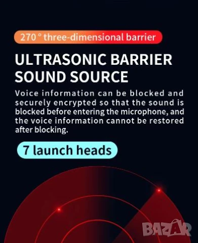 Microphone Dictaphone Suppressor Anti Spy BugHunter Microphone Jamming System Bug Hunter VirtualWall, снимка 7 - Други - 48322083