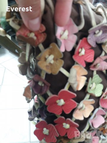 🐙Octopus естествена кожа- среден размер шарена Чанта, на цветя 🌻🌹⚘🌷🥀, снимка 15 - Чанти - 33585157