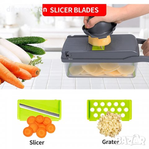 3758 Кухненско ренде за зеленчуци с различни приставки, снимка 7 - Аксесоари за кухня - 38189743