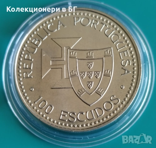 100 ЕСКУДО 1989 ГОДИНА - ПОРТУГАЛИЯ, снимка 2 - Нумизматика и бонистика - 53562120