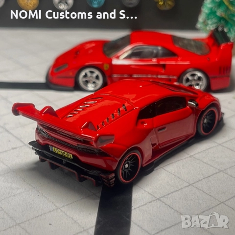 Hot Wheels Ferrari F40 Competizione & Lamborghini Huracan Super Trofeo , снимка 8 - Коли, камиони, мотори, писти - 52822576