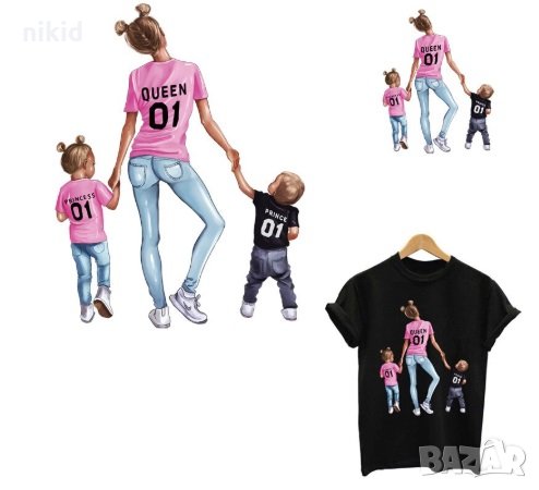 Mama of Drama 2 модела мама и деца щампа термо апликация картинка за дреха блуза чанта, снимка 2 - Други - 27781577