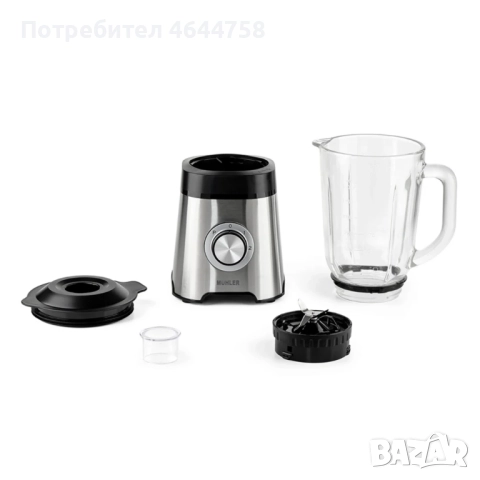 Блендер Muhler, 500W, 1.5 л, стъклена кана, снимка 2 - Кухненски роботи - 52339328
