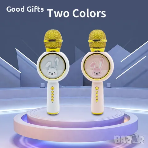 Детски караоке микрофон Baby Rabbit X6 – Bluetooth, светлини и звук, със зайче, снимка 2 - Микрофони - 50386172