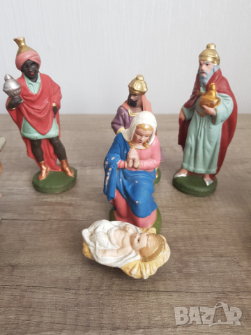 Стари фигури от сцена на Рождество Христово, снимка 12 - Колекции - 44911230
