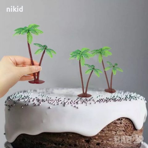 Изкуствена декоративна палма палми пластмасов топер украса за торта парти и др., снимка 4 - Други - 27481755