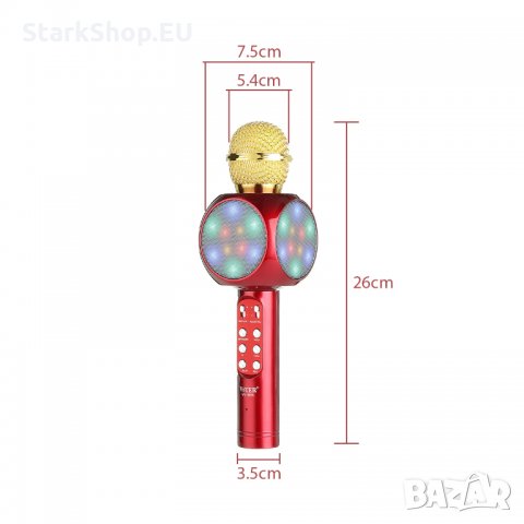Безжичен bluetooth караоке микрофон с колонка RADIO Microsd колона usb, снимка 3 - Селфи стикове, аксесоари - 27873177
