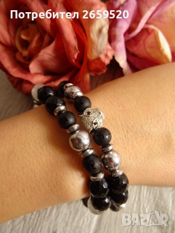 Дамски комплект гривни от естествени камъни, снимка 3 - Гривни - 39567450