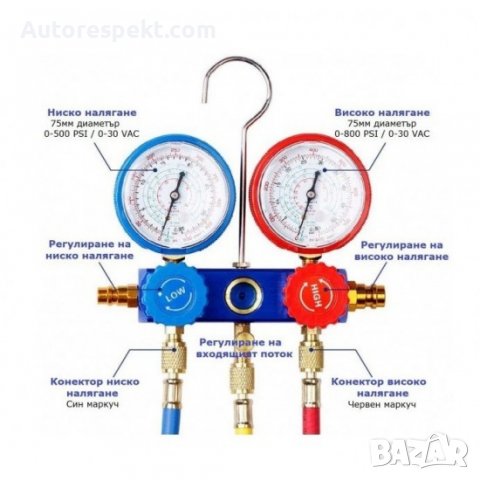 Комплект за диагностика на климатици , Манометър за климатик - 134, снимка 2 - Аксесоари и консумативи - 39736810
