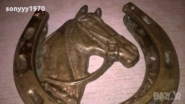 чукало за врата-кон/подкова-14х13см-мед/месинг, снимка 4 - Колекции - 26286301
