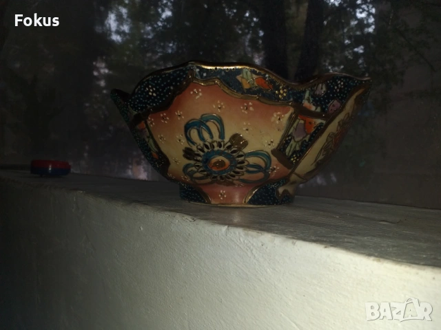 Стар порцелан Сатцума чиния - купичка satsuma, снимка 3 - Антикварни и старинни предмети - 53452869