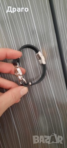 Кожена гривна с череп, снимка 4 - Гривни - 31862453