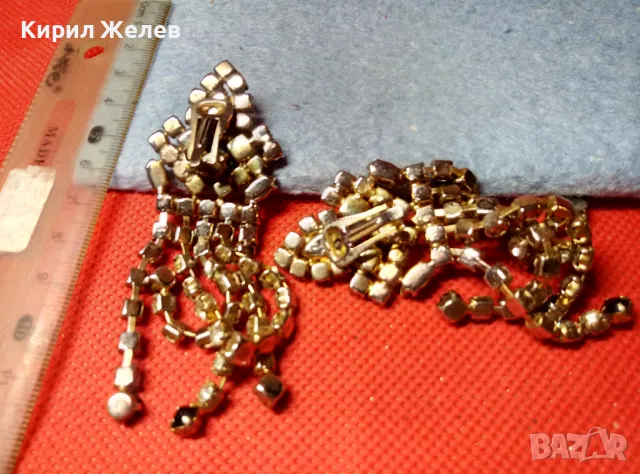 ПРЕКРАСНИ СТАРИ КРИСТАЛНИ РЕТРО КЛИПС ОБЕЦИ ФАСЕТИРАН БОХЕМСКИ КРИСТАЛ 47399, снимка 4 - Антикварни и старинни предмети - 47336265