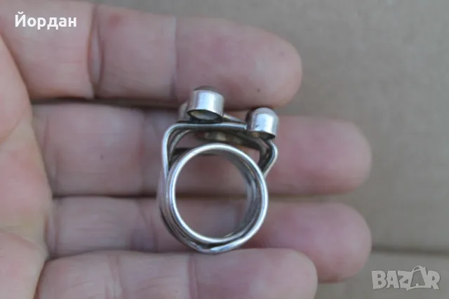 Уникален дамски сребърен пръстен с перли, снимка 4 - Пръстени - 50209936