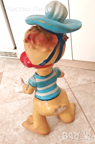 Голяма Автентична Детска Гумена Играчка Патока Доналд 1960те, снимка 4 - Антикварни и старинни предмети - 51592586