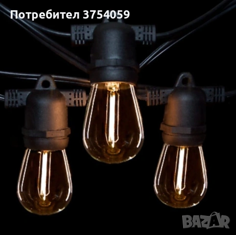 Водоустойчив гирлянд за външно осветление с 10 броя LED крушки, снимка 2 - Външни лампи - 53130950