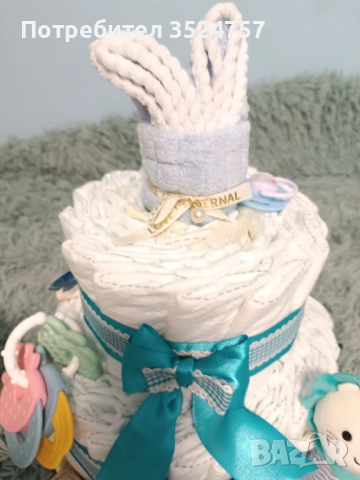 Ръчно изработена Торта от памперси за момче, снимка 4 - Други - 52202483