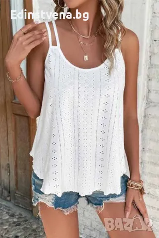 Дамски топ в бяло със свободна кройка, снимка 1
