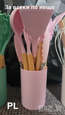 Комплект кухненски прибори със стабилна дървена дръжка от 12 части Код P176, снимка 7 - Прибори за хранене, готвене и сервиране - 49455646