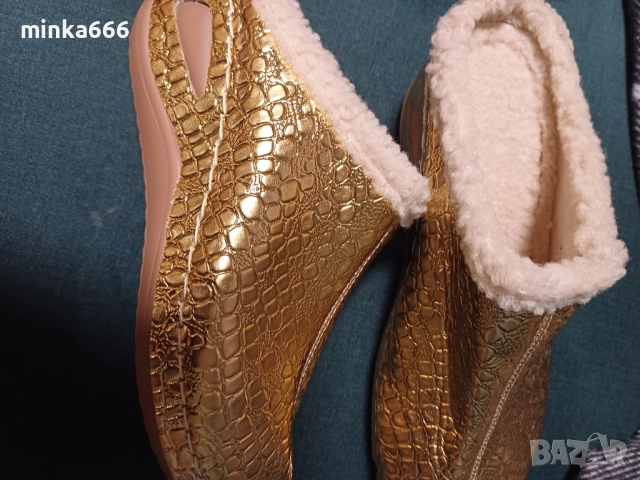 Красиви дамски чехли с пух, снимка 2 - Чехли - 52913835