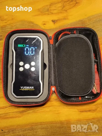НОВ, ТЕСТВАН, ПЕРФЕКТЕН YUSMAN F03 5000A Джъмп стартер, jump starter + компресор за помпане на гуми, снимка 8 - Аксесоари и консумативи - 50556776