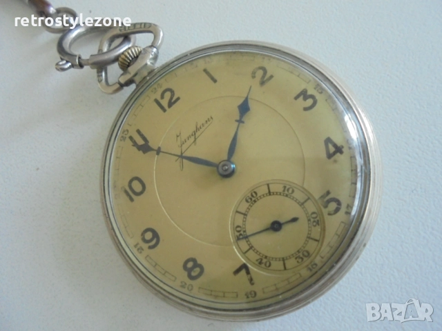 № 8381 Стар джобен часовник Junghans  , снимка 8 - Антикварни и старинни предмети - 52506341