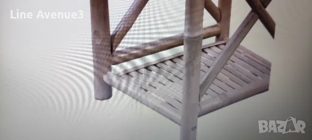  Бамбуков квадратен стелаж, 3 рафта, снимка 4 - Други стоки за дома - 50197203