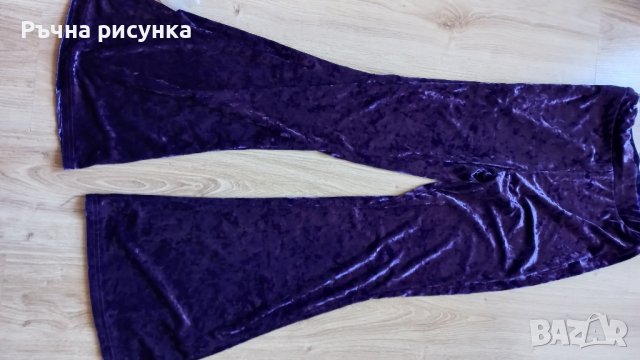 Плюшени лилав чарлстон панталон на Shein ,размер 38