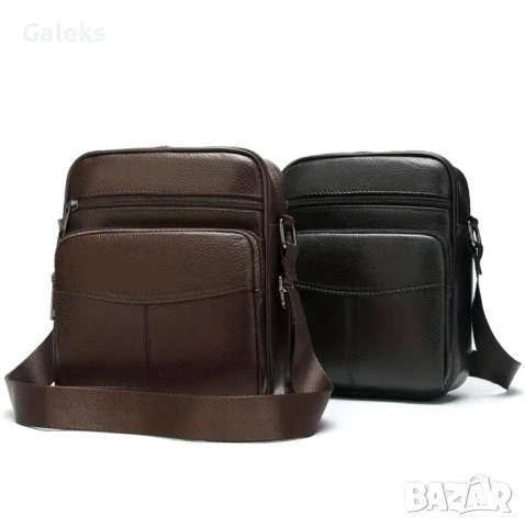 Ежедневно/Елегантна, Стилна и удобна мъжка чанта • Черна естествена кожа!, снимка 2 - Чанти - 50820029