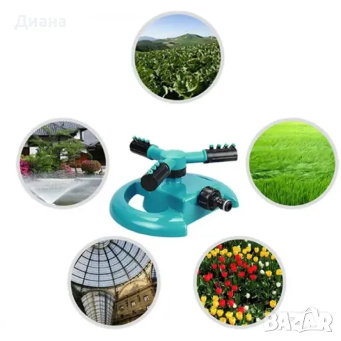 Градинска пръскачка с механизвъм на въртене и регулиране ъгъла на водната струя, снимка 1