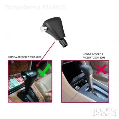 Топка за скоростен лост Honda Accord 7 (2002-2006) - Автоматик, снимка 5 - Части - 49385957