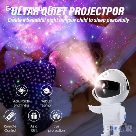 Нов Галактически Проектор Астронавт 360° Светлини и Дистанционно, снимка 7 - Други - 43986128