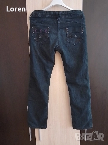 Топли ватирани детски дънки с пайети по джобовете, снимка 4 - Детски панталони и дънки - 43285777