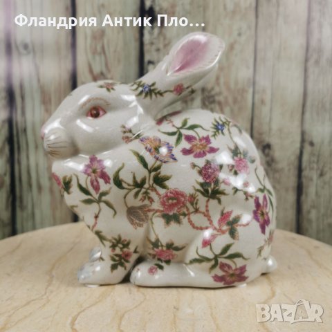 Фигурка - Заек на цветя, снимка 2 - Статуетки - 38742182