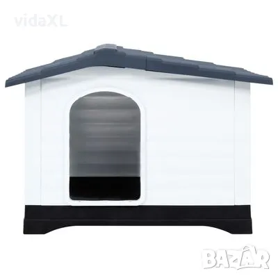 vidaXL Кучешка колиба, сива, 90,5x68x66 см, полипропилен(SKU:152230), снимка 2 - За кучета - 48572012