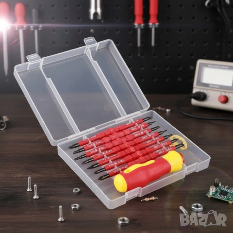 Професионален комплект двустранни изолирани отвертки с дръжка - 14в1, снимка 4 - Аксесоари и консумативи - 53266173