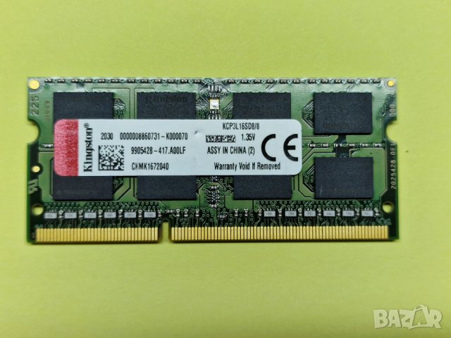 ✅8GB DDR3L 1600Mhz Kingston Ram Рам Памет за лаптоп с гаранция! - 3, снимка 1 - RAM памет - 39938172