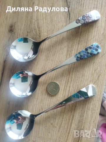 3 бр. метални декоративни лъжици, снимка 2 - Декорация за дома - 53426164