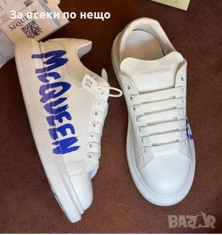 Alexander McQueen Бели Мъжки Маратонки👟Мъжки Спортни Обувки Александър Макуин👟Сникърси Код P225