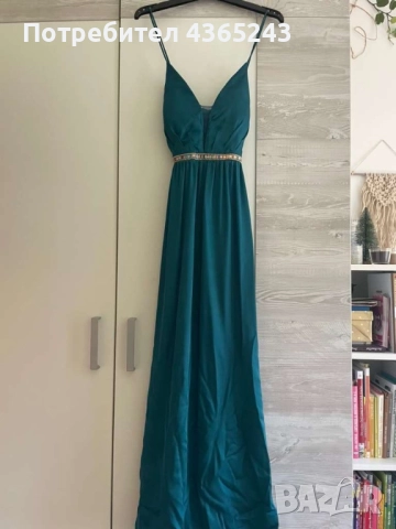 Чисто Нова! Дамска Дълга Елегантна Зелена Официална рокля за Нова Година Jack’s Размер 36/ S