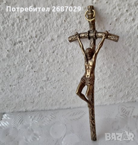 Кръст метал религия, разпятие 15 см, за стена, снимка 2 - Други ценни предмети - 34872474